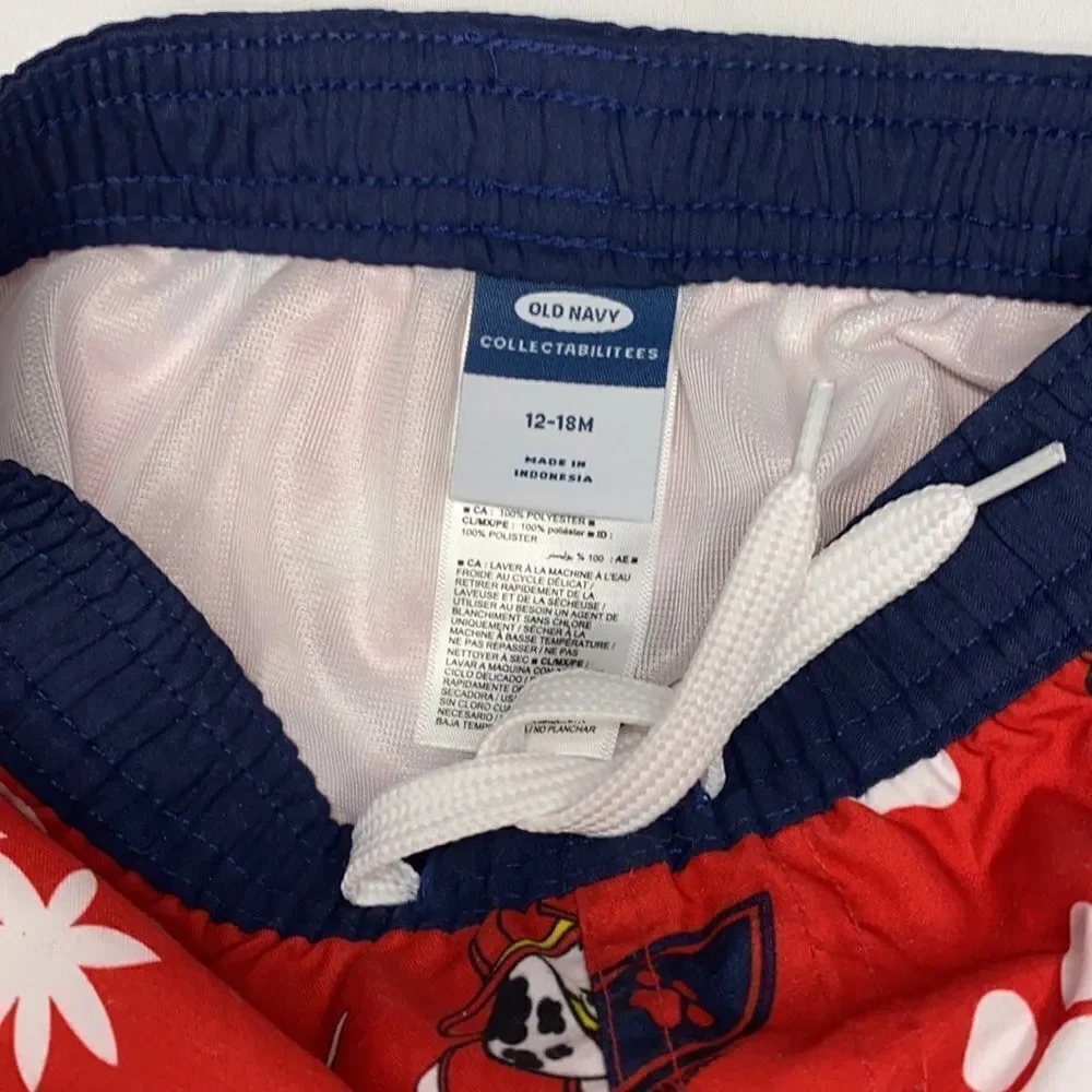 Old Navy Baby Boy Red Paw Patrol Swim Trunks Size 12-18 months